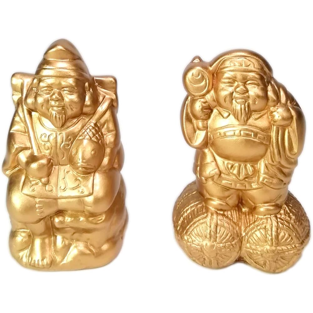 Set of 3 Shinto and Buddhist utensils, Nifukujin Ebisu Daikoku 5.0 cm [13.5cm] Obon, memorial services, rituals, graves, Buddhist altars, Buddhist utensils