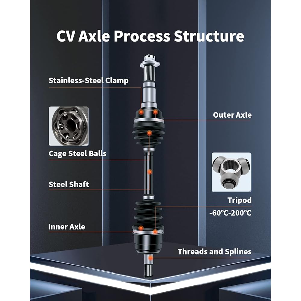 ECCPP CV Axle for 1995-2000 YAMAHA Big Bear/Wolverine 350 Big Bear/Kodiak 400 Front Left/Right 1 Piece Complete Shaft Assembly