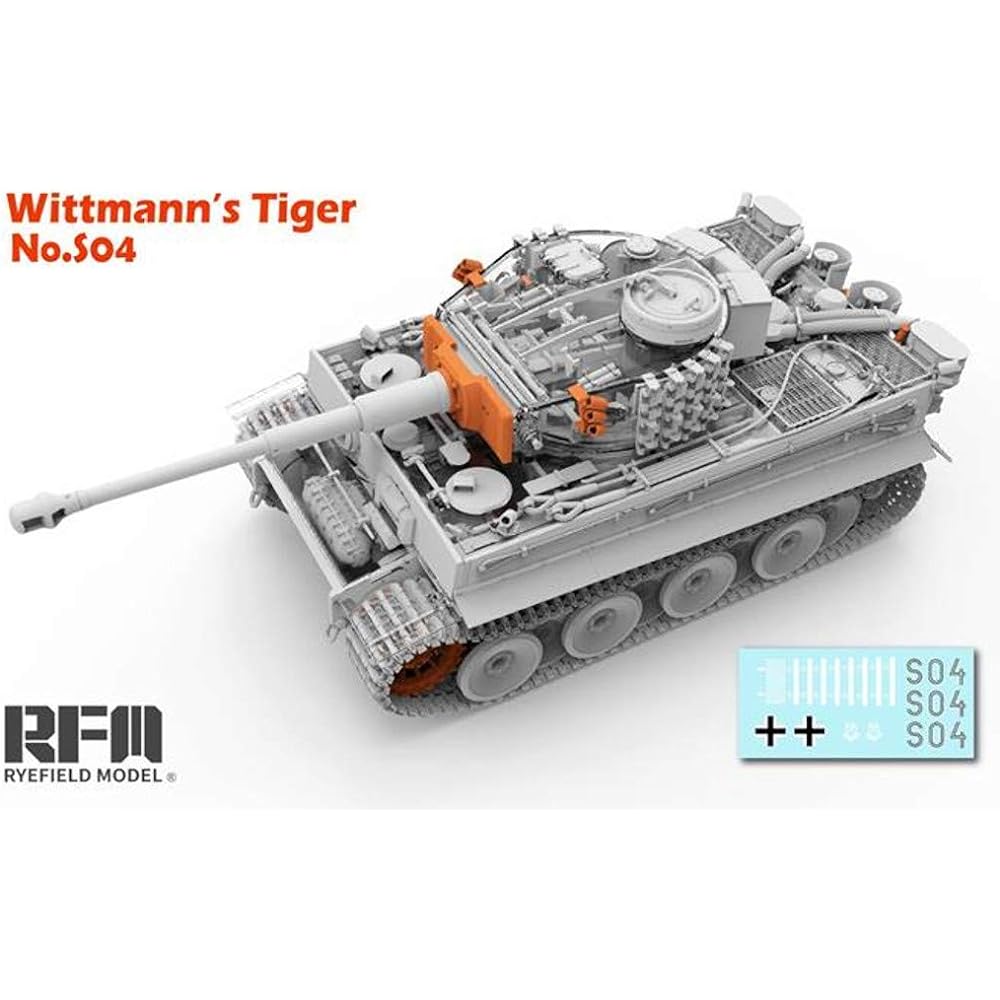 Ryfield Model 1/35 German Army Tiger 1 Heavy Tank Early Type "Wittmann Tiger" w/Full Interior & Clear Parts Plastic Model RFM5025