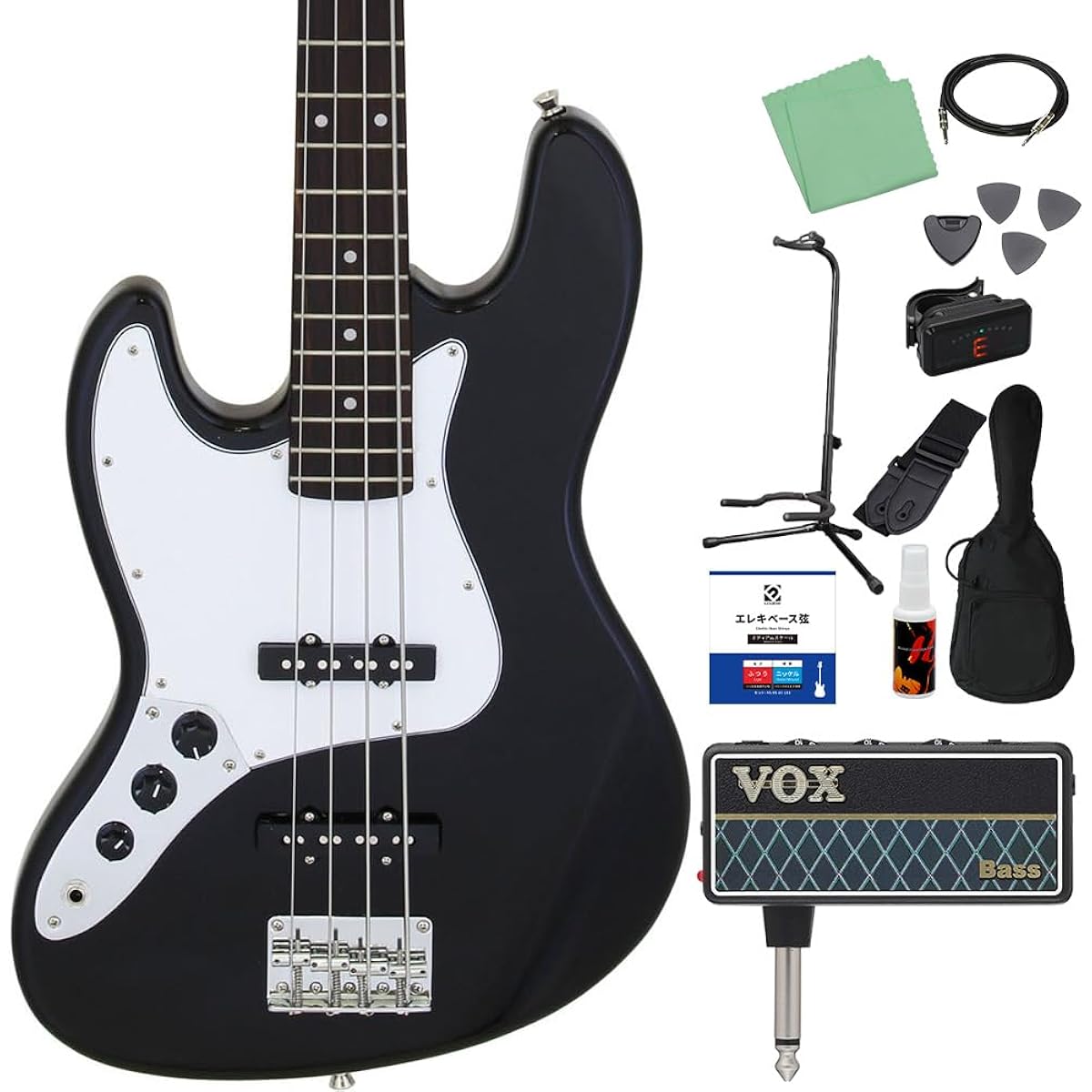 LEGEND LJB-Z L/H Black Bass Beginner 12-piece Set [with amPlug] Jazz Bass Type Left Hand Legend