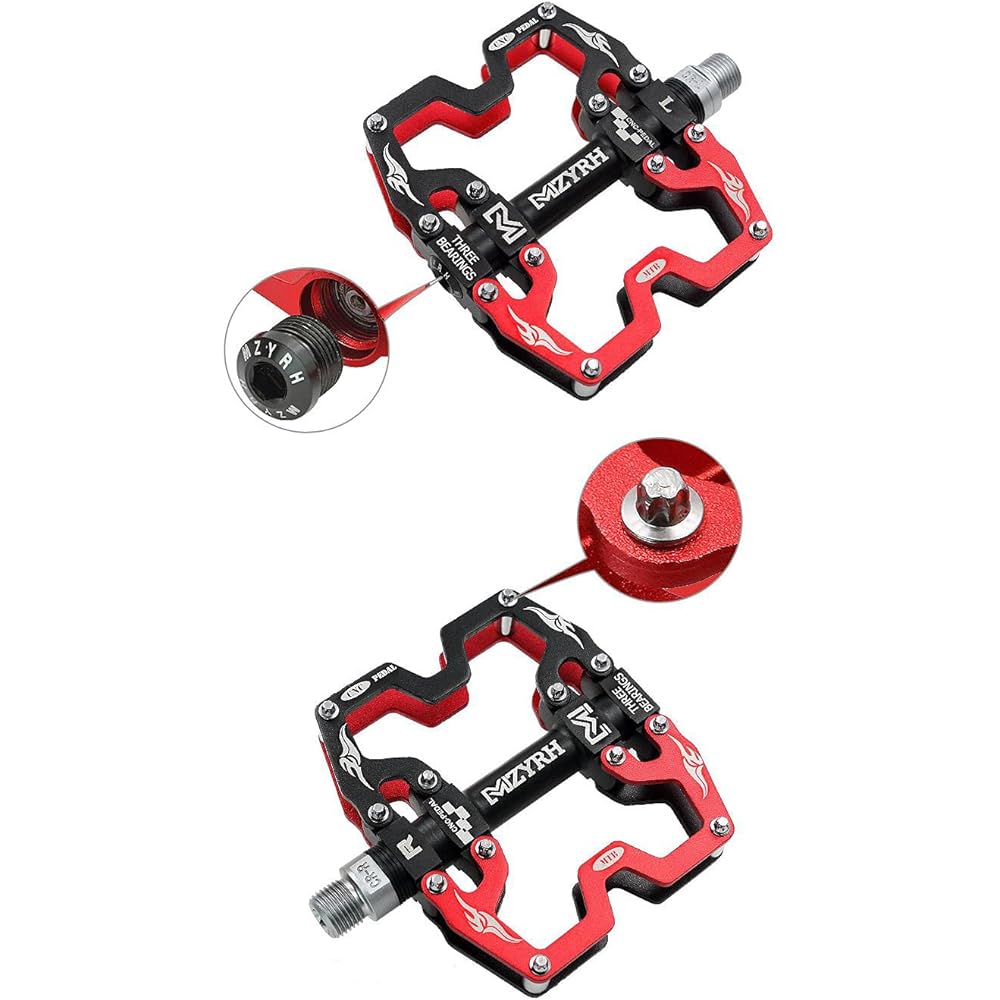 [HAMMARS] Aluminum pedals, left and right set, 3 built-in bearings, chromoly pedal shaft, road bike, MTB, mountain bike, cross bike, mama's bike, light car, city bike, unicycle, BMX, folding, small wheel car, minivelo