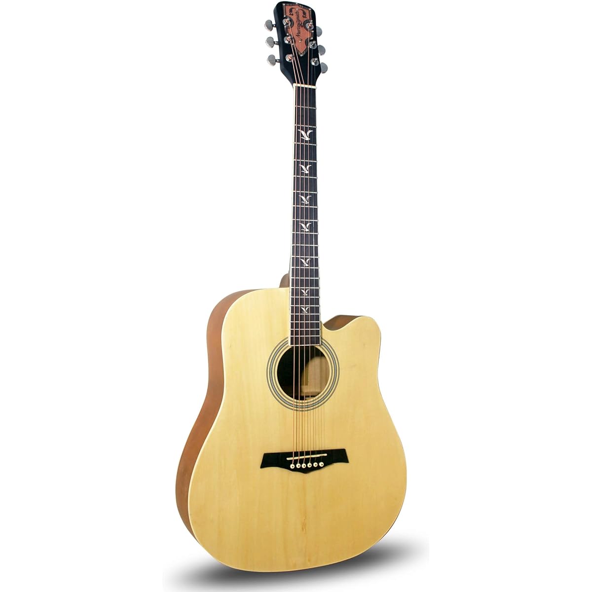 Martin Smith Acoustic Guitar Beginner Guitar Set Cutaway Natural (Tuner, Guitar Bag, Stand, Guitar Strings, Holder)