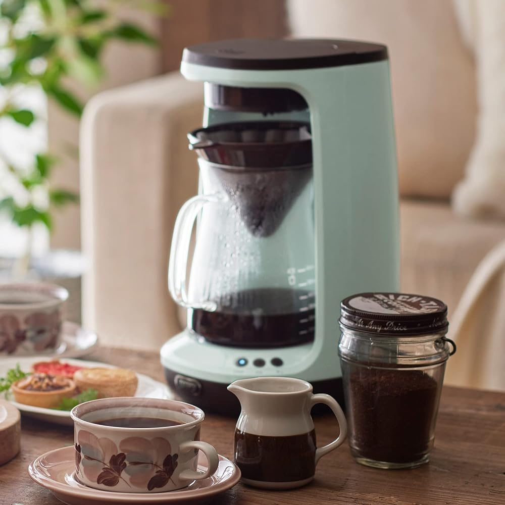 [Toffy] HOT&ICE Hand Drip Coffee Maker K-CM10 (Pale Aqua) Hot Coffee Iced Coffee Rotating Drip Steaming Function Warm Retro Cute K-CM10-PA