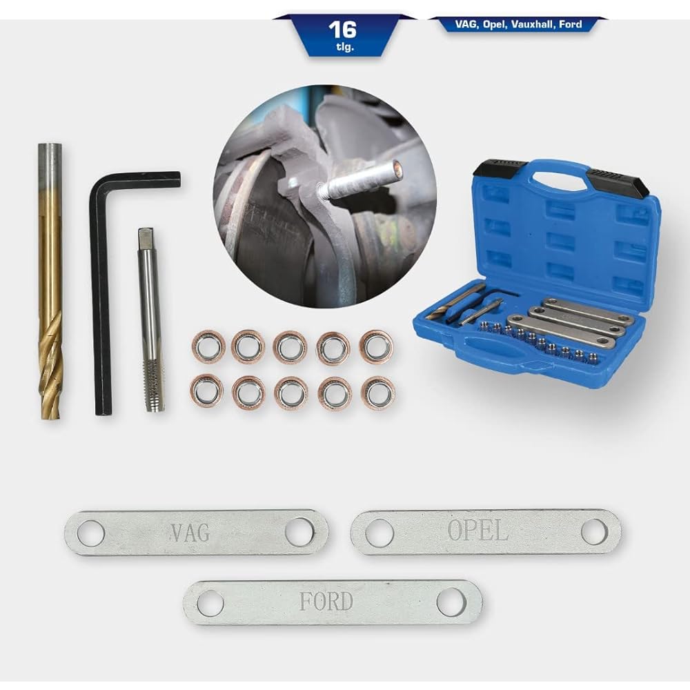 KS Tools Brake Thread Repair Kit M9x1.25 16 pieces BT701100