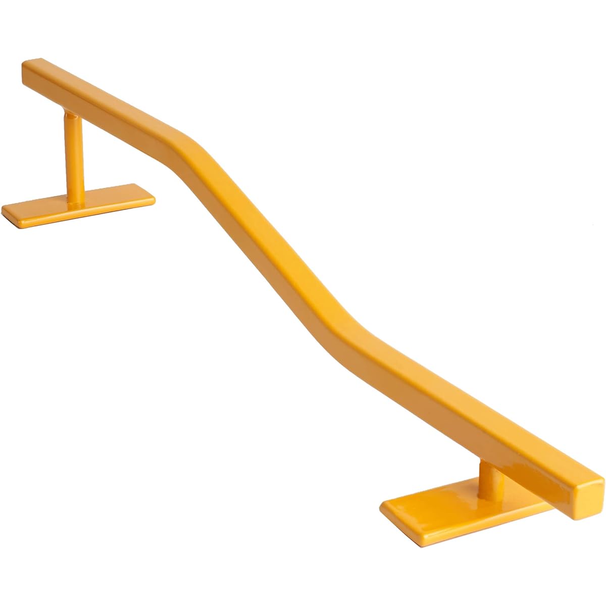 FLVFF Fingerboard Rails Metal Solid Square Steel 2-Tier Rails for Ramps and Skateparks (R6) (Yellow)