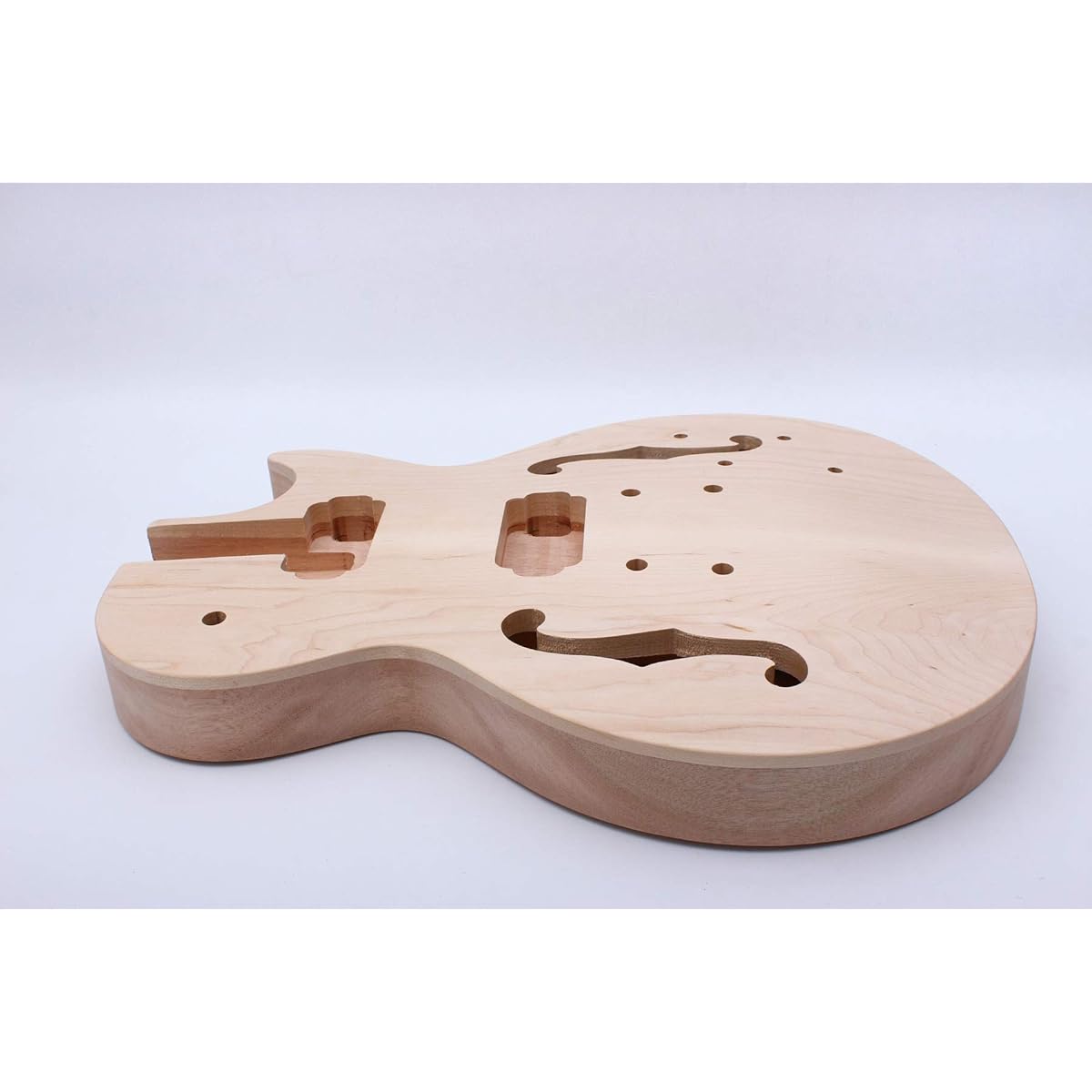 Guitar Kit Unfinished Guitar Neck 22 Frets 24.75 Inch Semi-Hollow Guitar Body Set Style DIY Guitar 1 Set