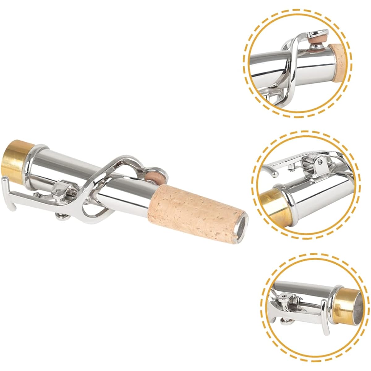VICASKY 10pcs Saxophone Neck Vintage Saxophone Curved Neck Vintage Saxophone Straight Neck Professional Saxophone Accessories Saxophone Head Joint Neck Saxophone Straight Neck