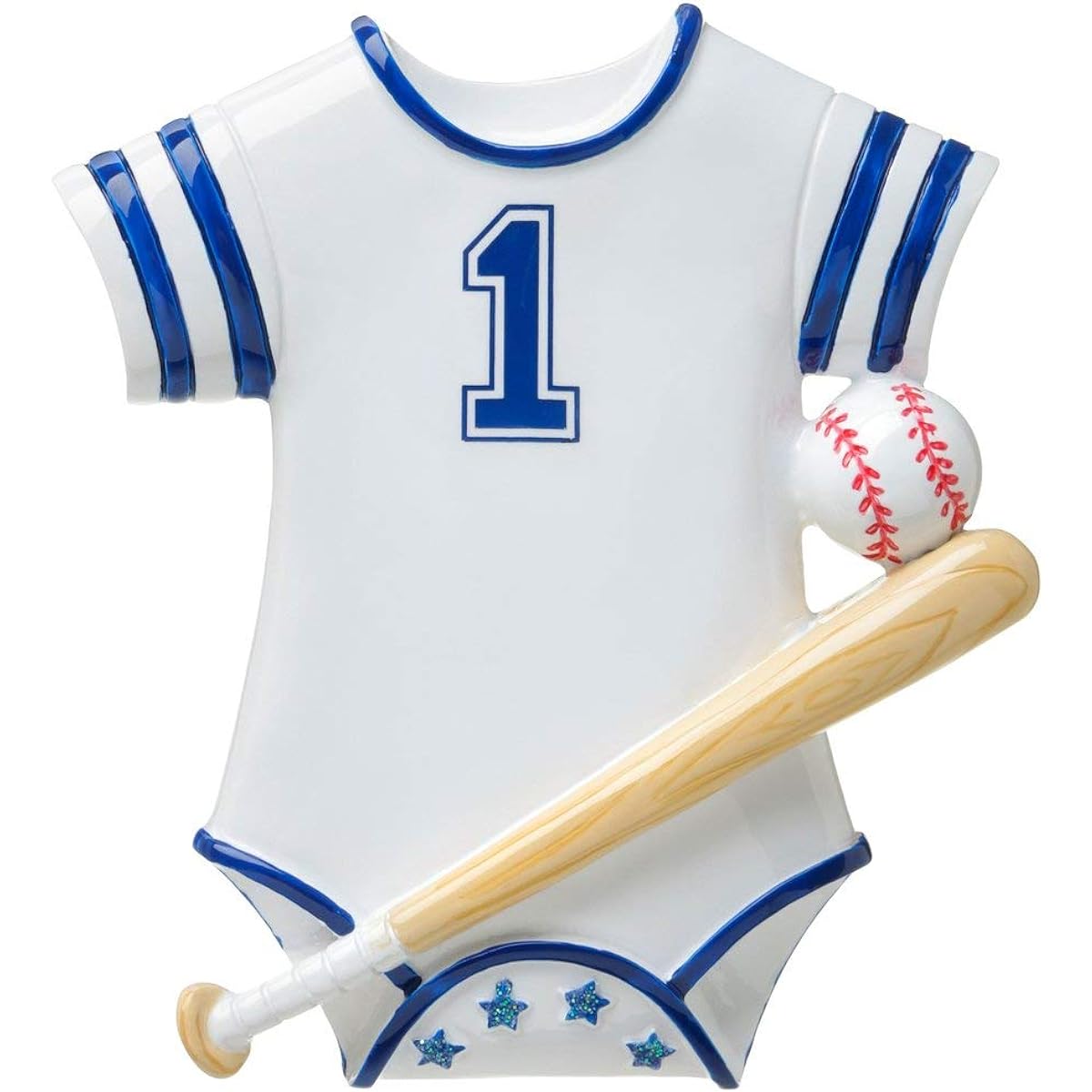 Polar X Baseball Baby Onesie (Blue) Personalized Christmas Ornament