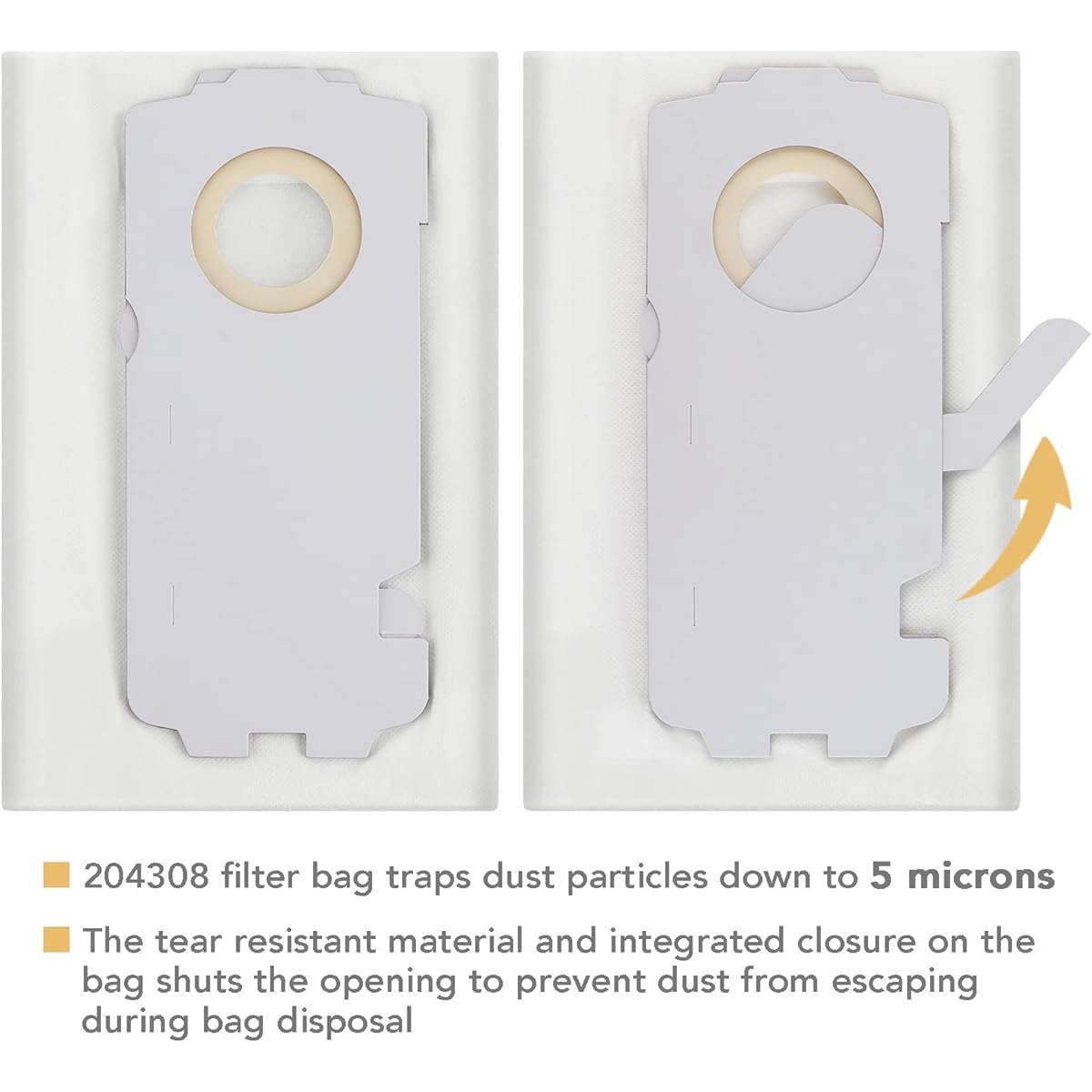 204308 204308 Bag CT Mini/Midi -2/5 Filter Bag Festool CT MINI CT MINI I CT MIDI CT MIDI Manufactured after 2019 CTC MINI/MIDI CT 15 Reusable 204308 Bag 8 pieces