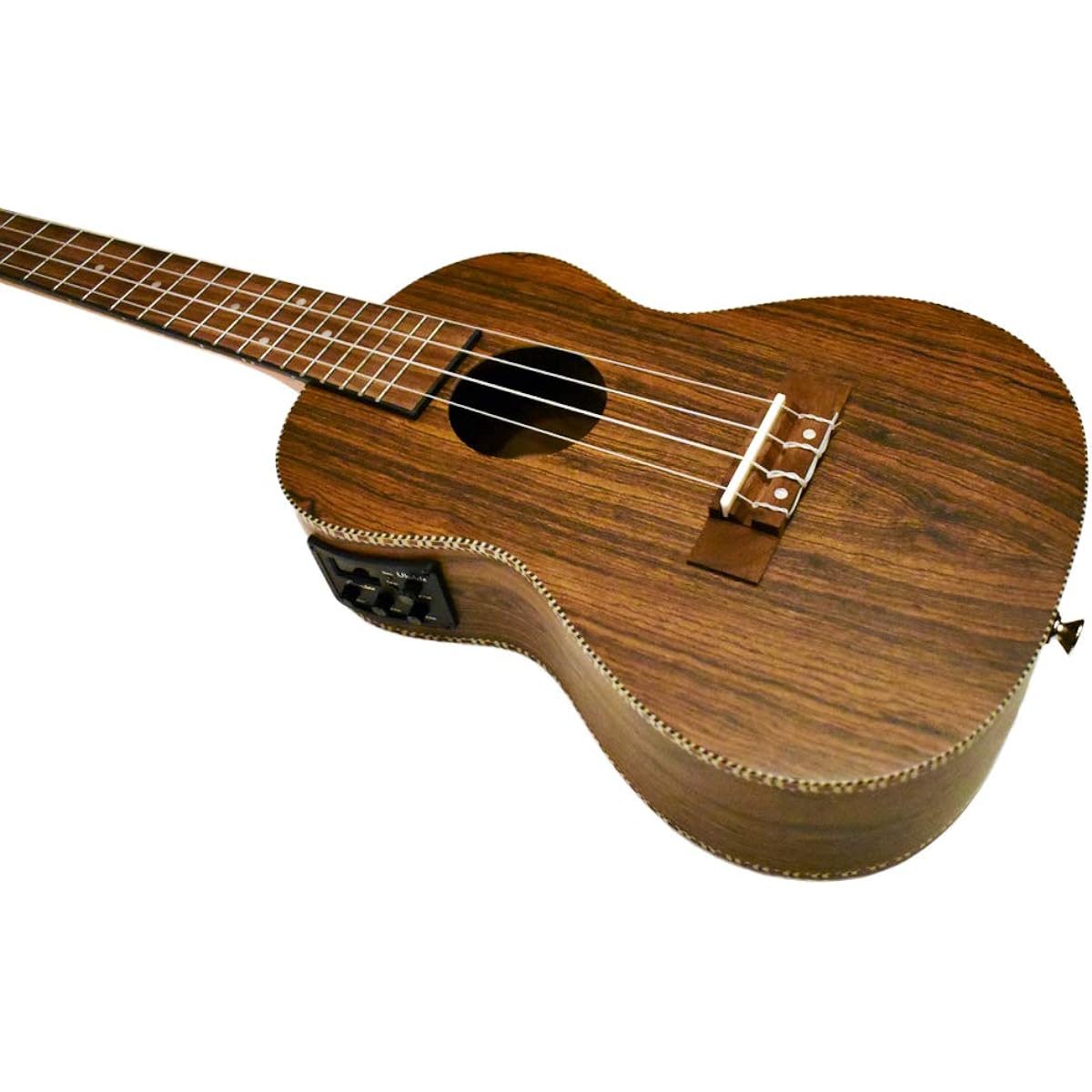 Bamboo ukulele preamp with tuner, electric ukulele, concert size, bocote wood, gear pegs, Bocote BU-23BOCQ (built-in tuner, soft case included) [Official Japanese product]