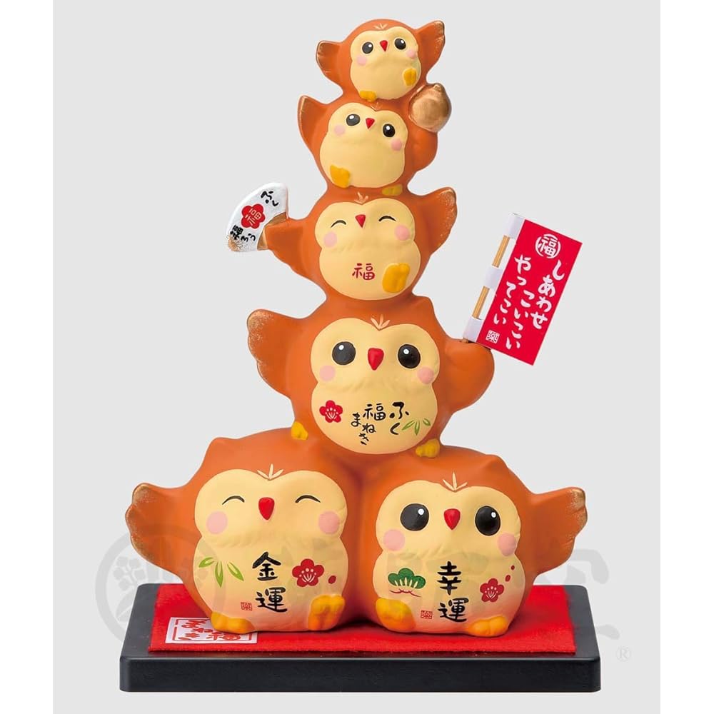 Yakushi Kiln Ayae Lucky Parent and Child Owl (Extra Large) (Piggy Bank)