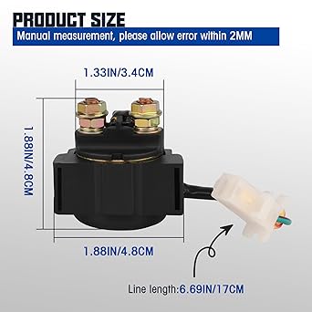 SOLLON Starter Solenoid Relay Yamaha Warrior 350 YFM350 1987-2004 Big Bear 350 YFM350 1987-1999 Wolverine 350 YFM350 1996-2005 Raptor 80 YFM80 2002-2002-2002-2 008 ATV