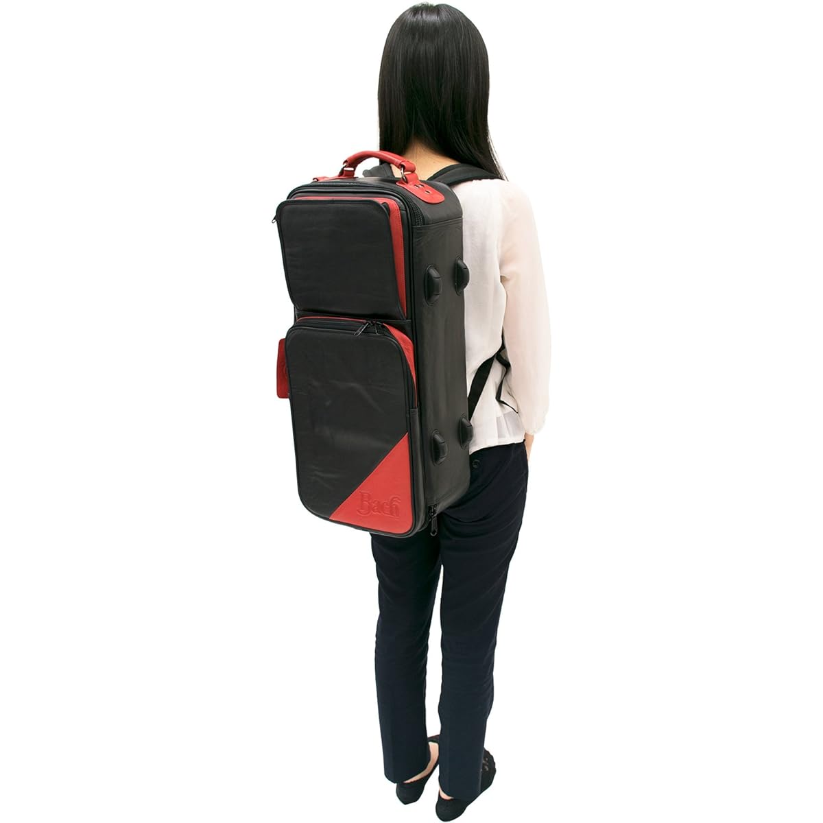 Back BACH compact gig bag for trumpet double black nylon & red leather