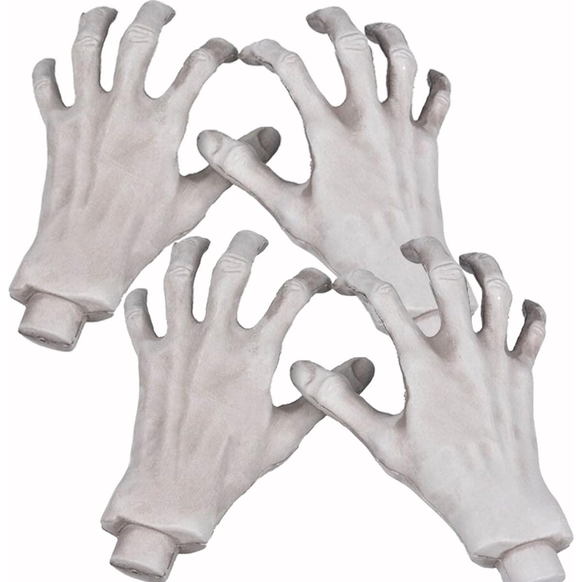 Halloween Skeleton Hands - Realistic Life Size Artificial Plastic Needles for Halloween Props Decoration 4pcs