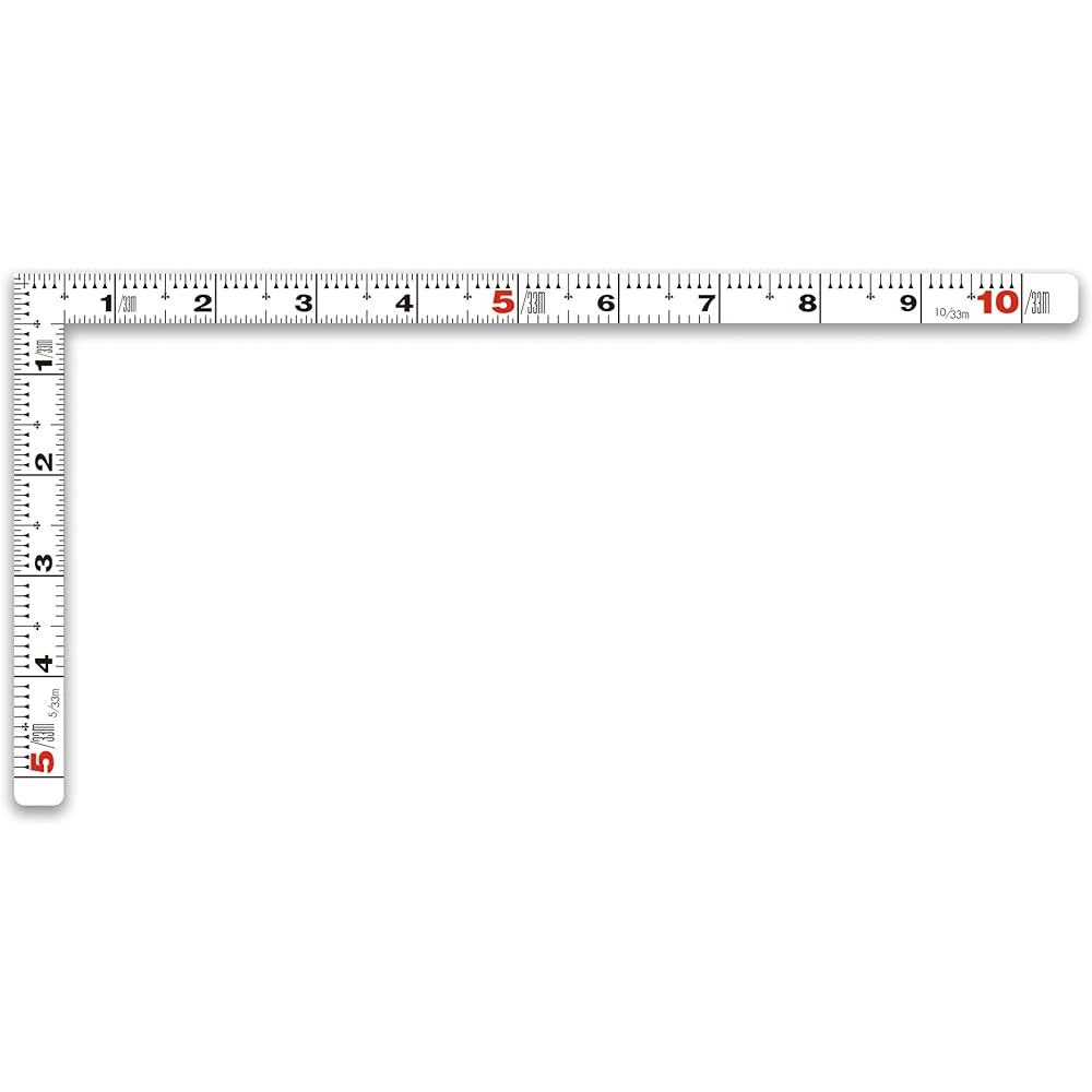 Shinwa Sokutei Curved Shaku Flat Pita White 30cm/1 Shaku Combined Scale 11179