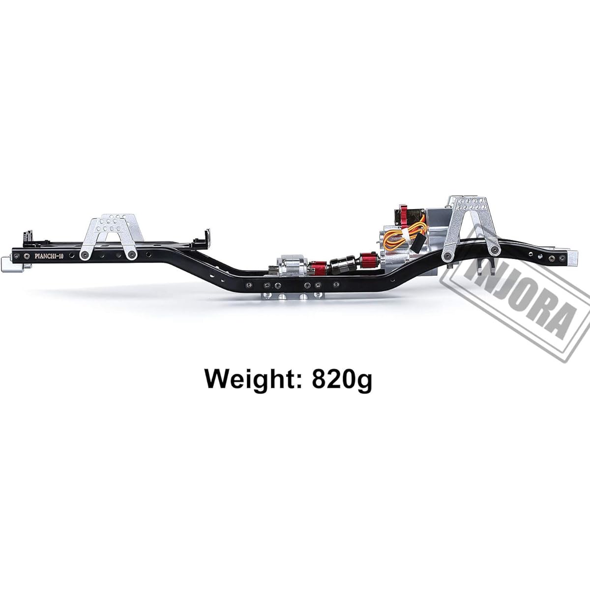 INJORA RC Metal Chassis Frame 313mm Wheelbase with Prefixal Shiftable Gearbox for 1/10 RC Crawler Car Axial SCX10 90046