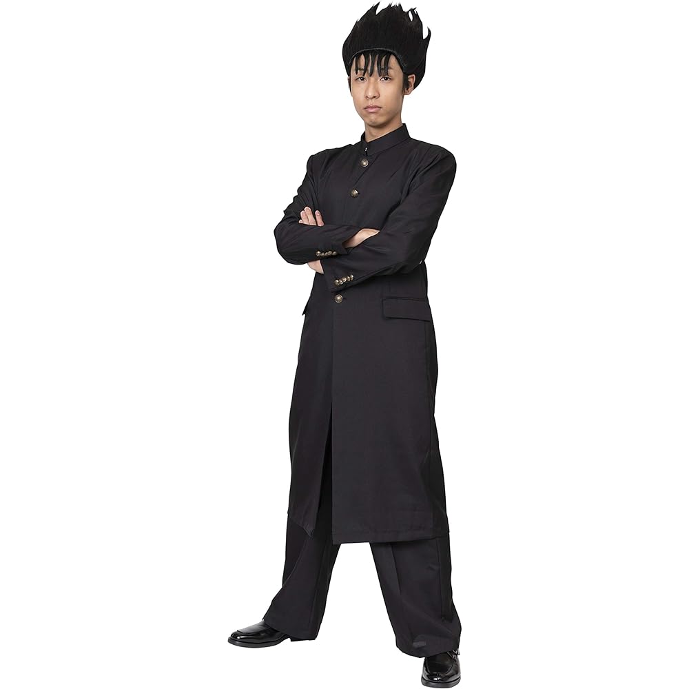 Clearstone Cosplay Halloween Today's Yankee Long Run Long Run Uniform Gakuran Yankee Wig Men's Black Costume Fancy Dress Costume