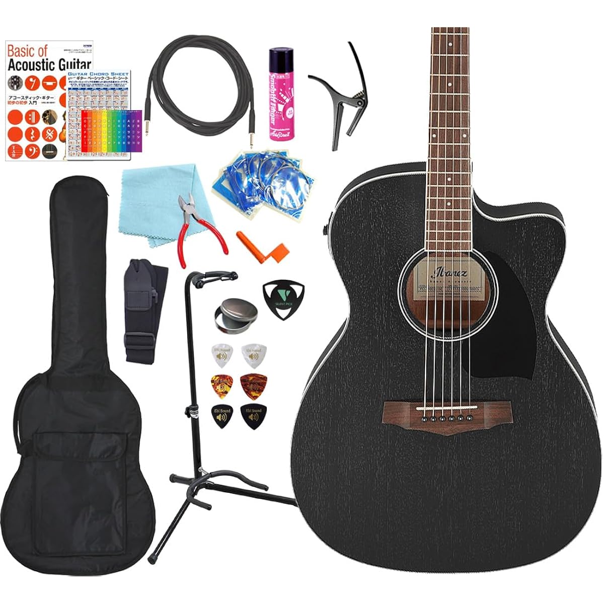 Ibanez PC14MHCE WK electric acoustic guitar, beginner's 17-piece set, acoustic guitar [98765]