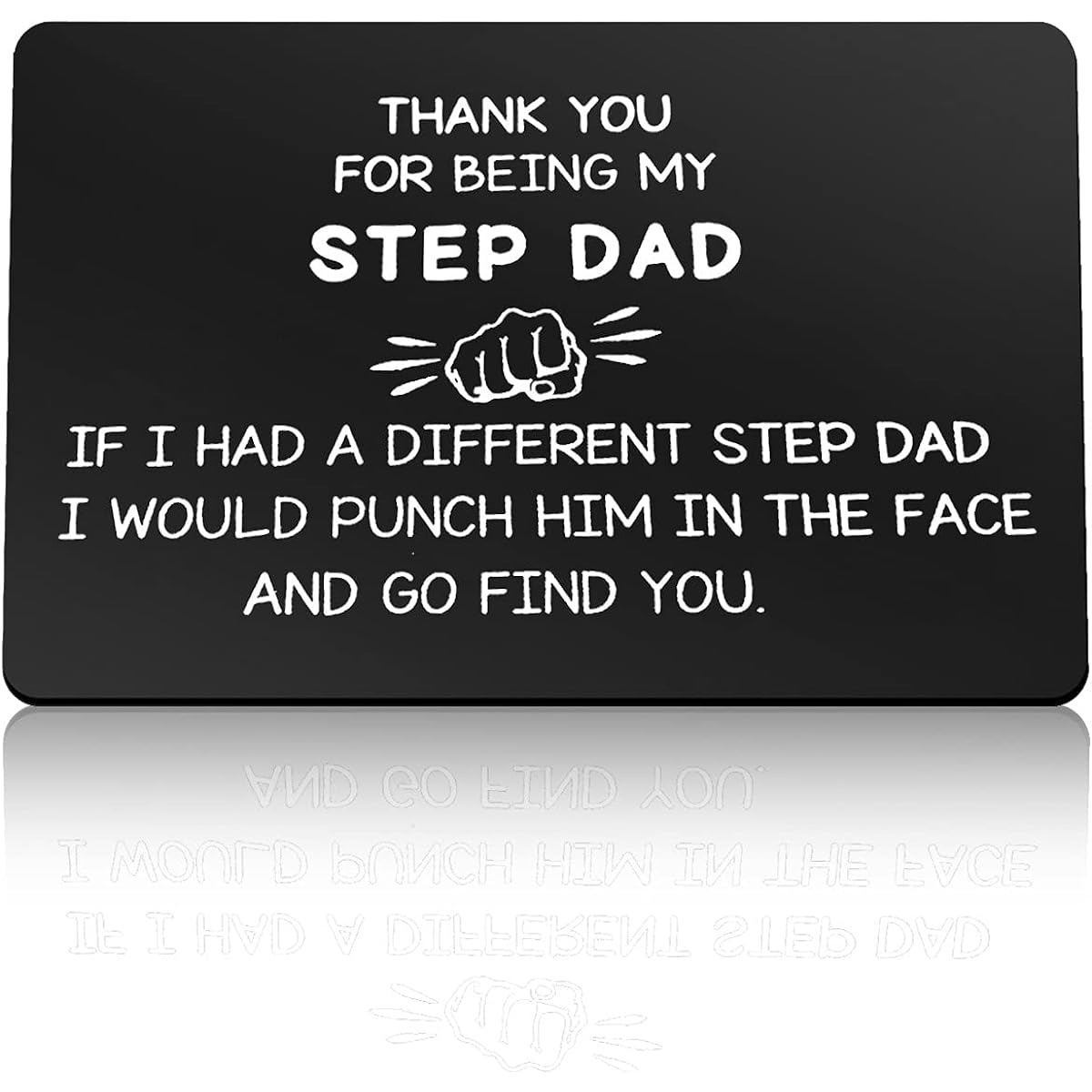 Step Dad Gifts Engraved Wallet Card from Daughter Son, Dad, Step Father, Christmas, Birthday Gift, Father in Law, Wedding Gift, Father's Day Card Gift, Father's Day Gift, Fun Thank You Gift for Dad