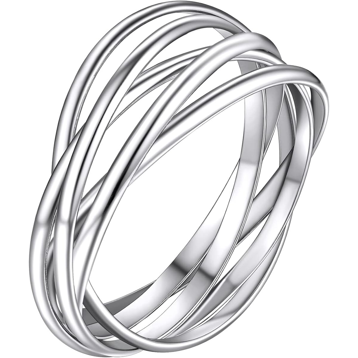 Supcare 3/5 Interlocking Rolling Rings for Women Triple Band Ring Valentine Gift Size 4-12 (Jewelry Gift Box Included)