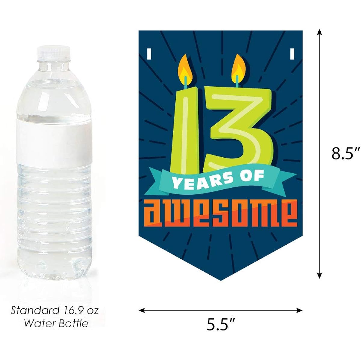 Big Dot of Happiness Boy 13th Birthday - Teenager Birthday Party Banner- Birthday Party Decorations - Happy Birthday