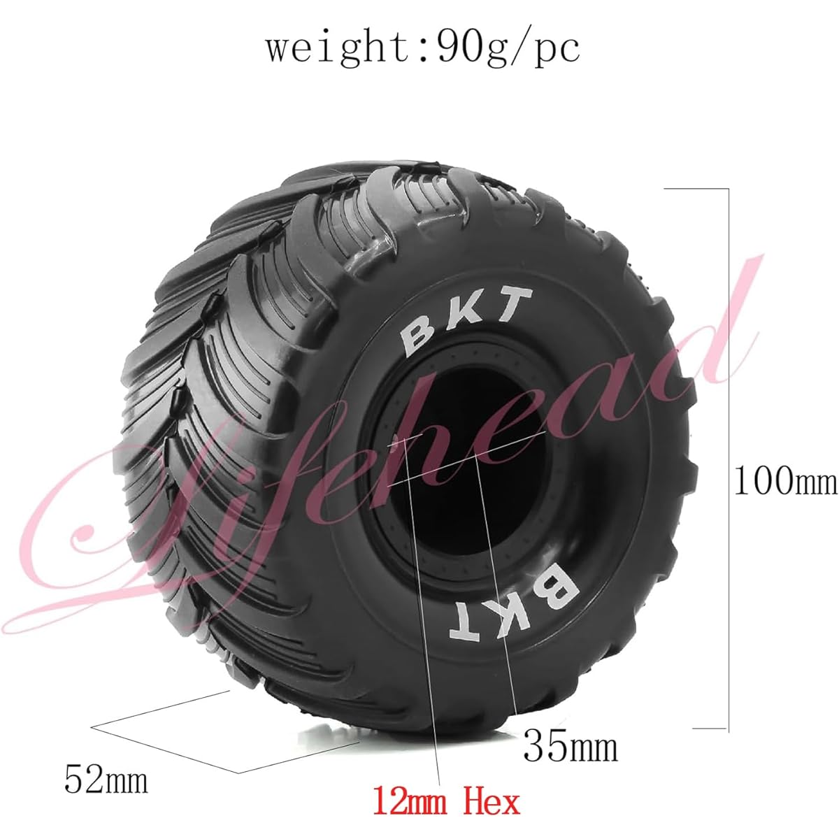 Lifehead 1/16 RC Monster Truck Snow Sand Tires 1/12 1/14 1/16 RC Off-road Monster Truck TRAXXAS E-REVO SUMMIT Tamiya Losi HBX 16889 S1601/12mm Hex/OD 100mm