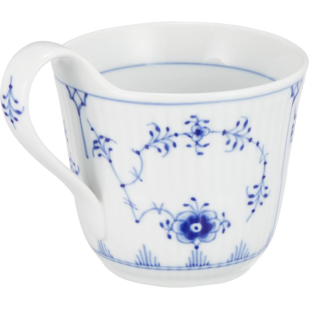 [Regular Imported Product] Royal Copenhagen Blue Fluted Plain High Handle Cup & Saucer 240ml Wedding Gift 1017176