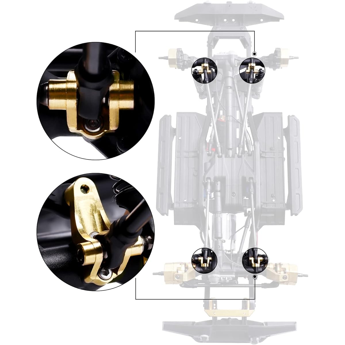 Heavy Duty Brass Front Rear Axle Lower Shock Mounts for TRX-4 1/10 RC Crawler Car Upgrade Parts