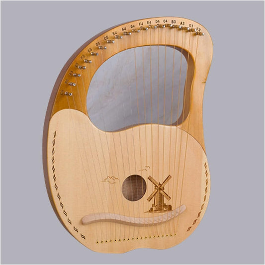 WowZza Solid Wood 19 String Lyre Portable Lyre 19 String Lyre for Beginners Easy to Learn Beginner