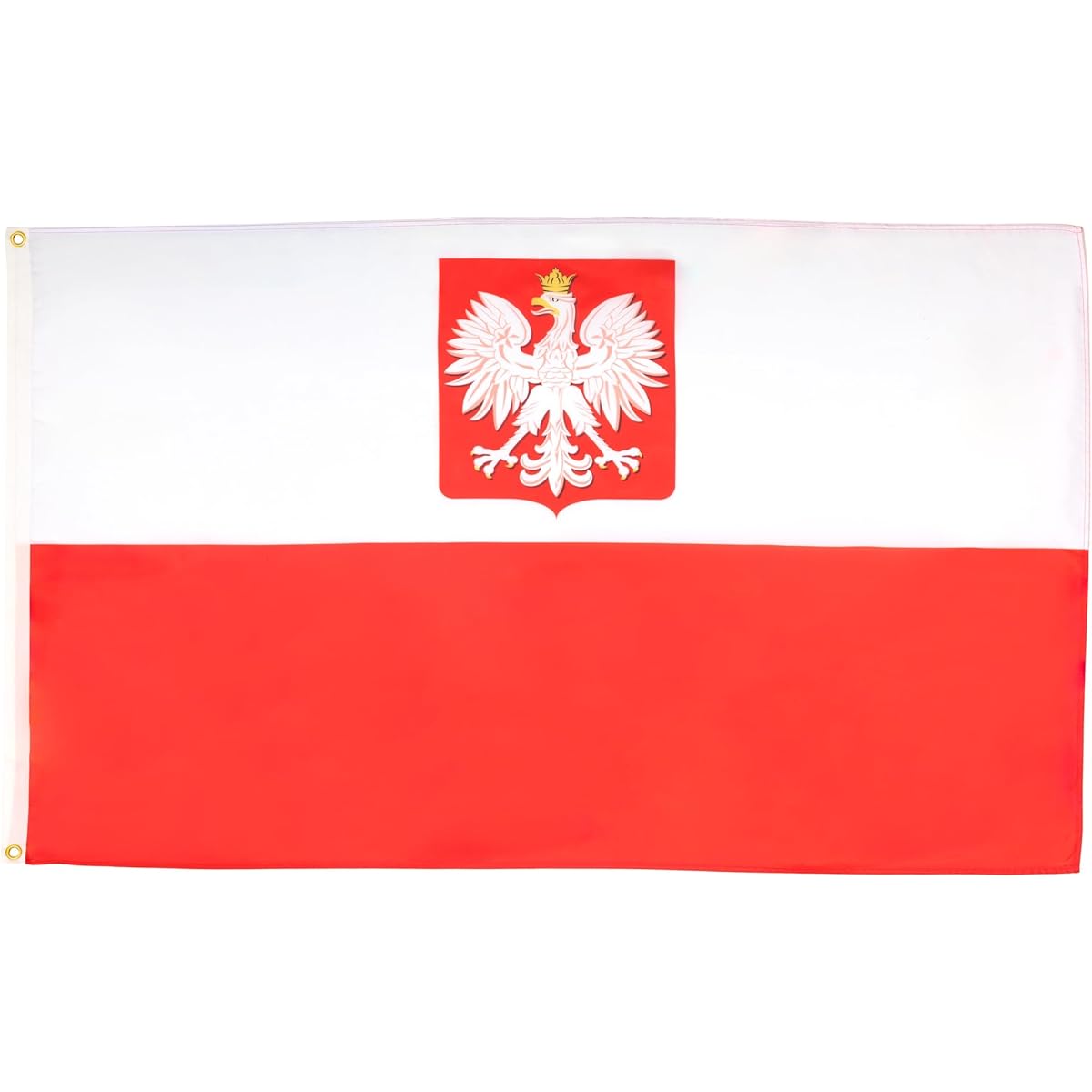 AZ FLAG - POLAND FLAG WITH EAGLE 150x90cm - POLISH FLAG 90 x 150 cm - New