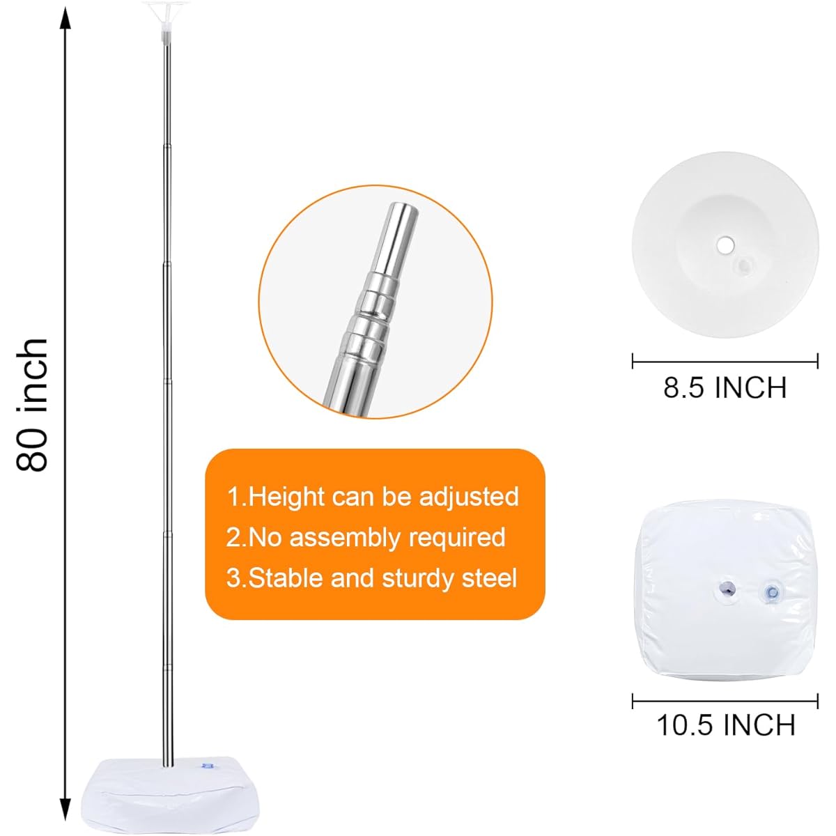 Balloon Column Stand Set of 2 6.6ft Adjustable Balloon Stand Kit with Base Extendable for Baby Shower Wedding Birthday Graduation Party Decorations
