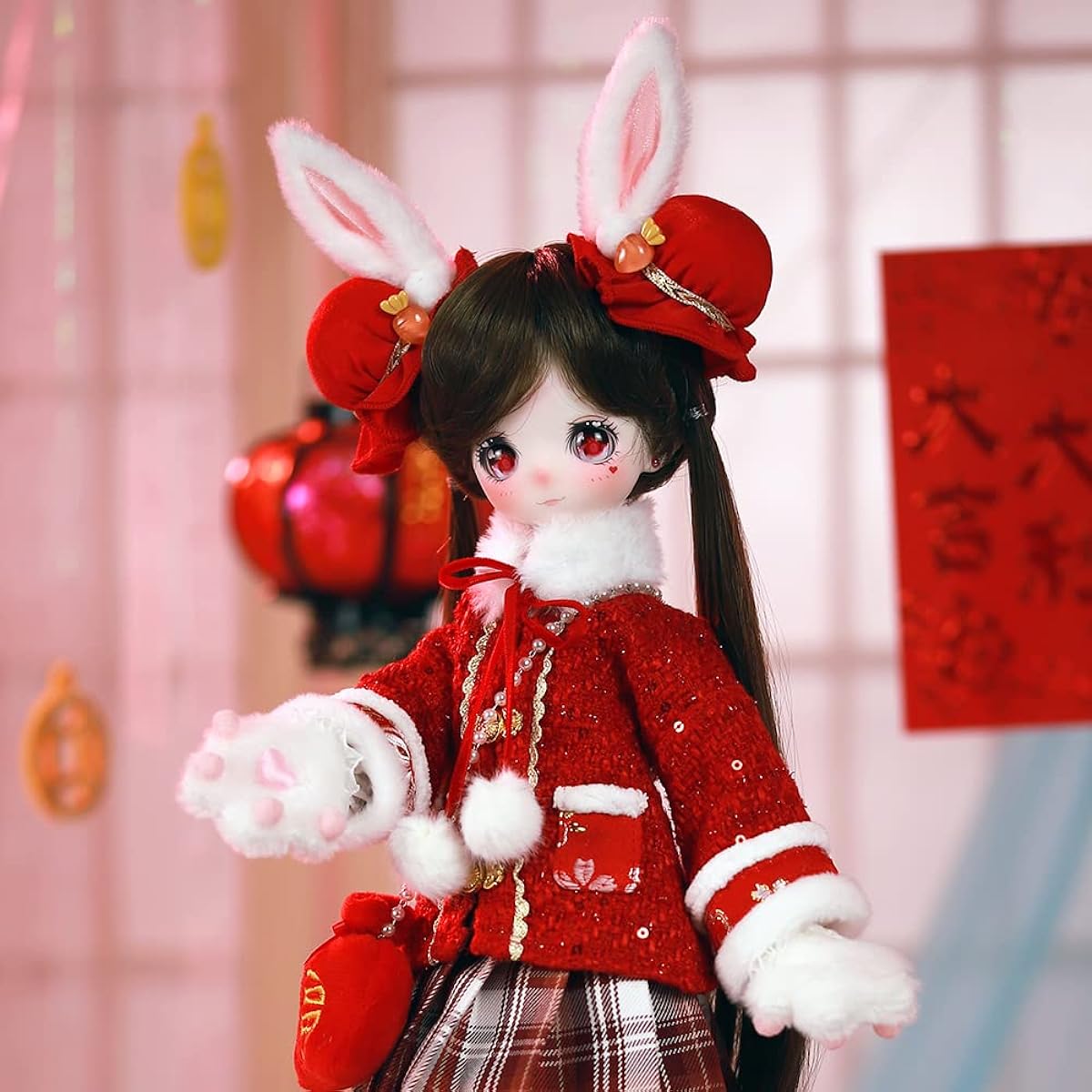 ICY Fortune Days 1/4 Scale BJD Doll Anime Style Painted Movable Figure (Red)