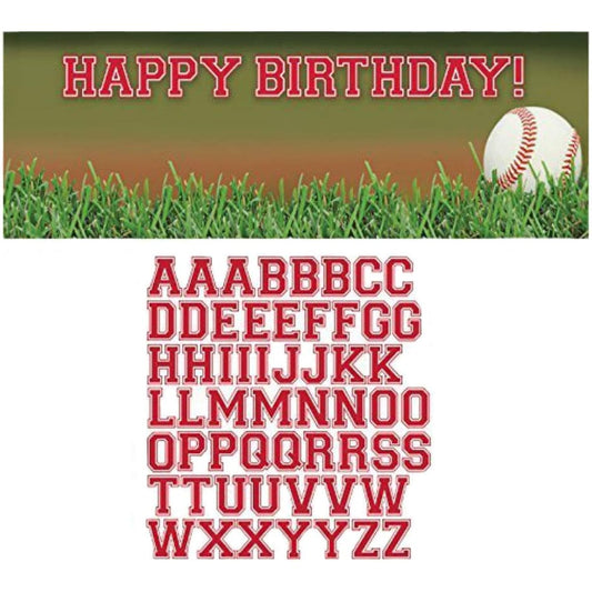 (2) - Creative Converting Sports Fanatic Baseball Giant Party Banner with Stickers, Multicolor (2-Pack)