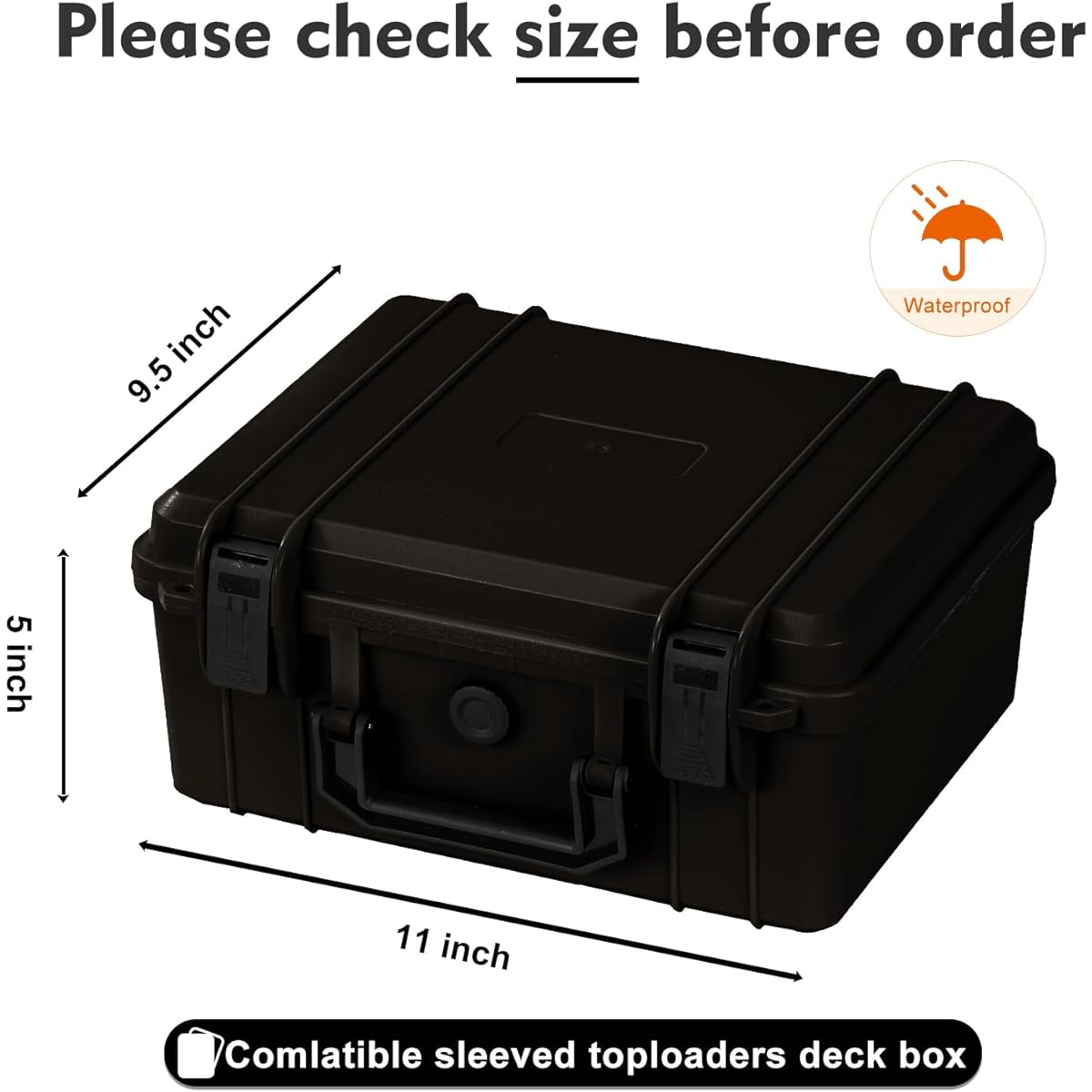 toploaders Card Case Holder Deck Box Organizer Trading Card Storage Box Compatible with Baseball Cards Sports Cards (Black)