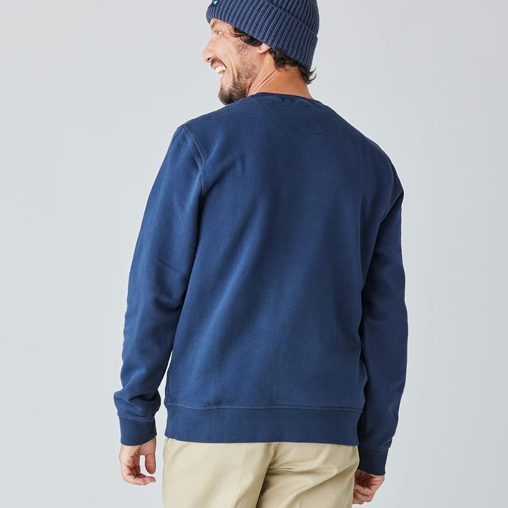 [LLB] Men's Athletic Sweatshirt, Crew Neck Script Logo Japan Fit