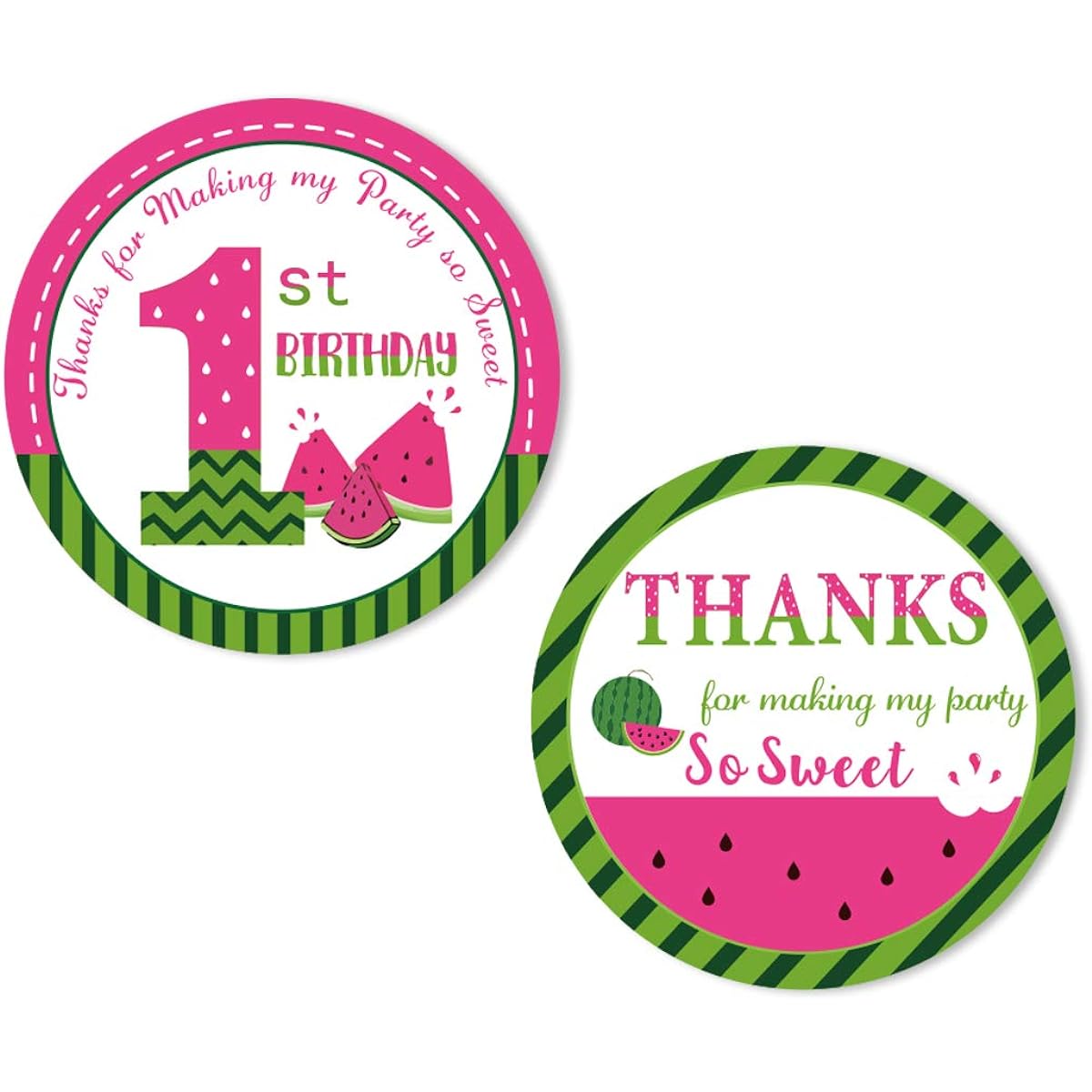 Watermelon Thank You Stickers Labels Watermelon Stickers Party Favors Envelopes 1st Birthday Party Supplies 48 Pack