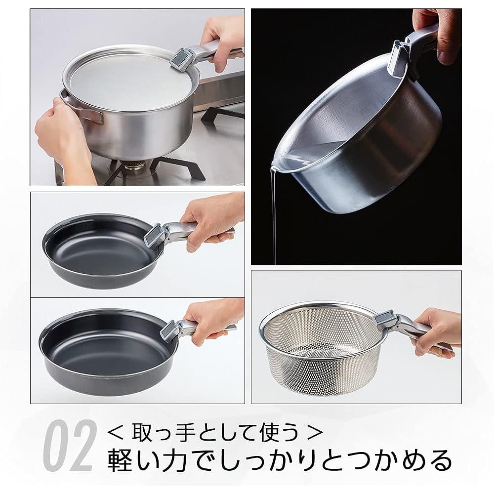 SOTO Handle Pot Holder Firmly grips (pots, colanders, frying pans) Easy to open and close lid with magnet (easy to use with light force) Lid can be placed upright (space saving) Silver GORA Lifter ST-9501