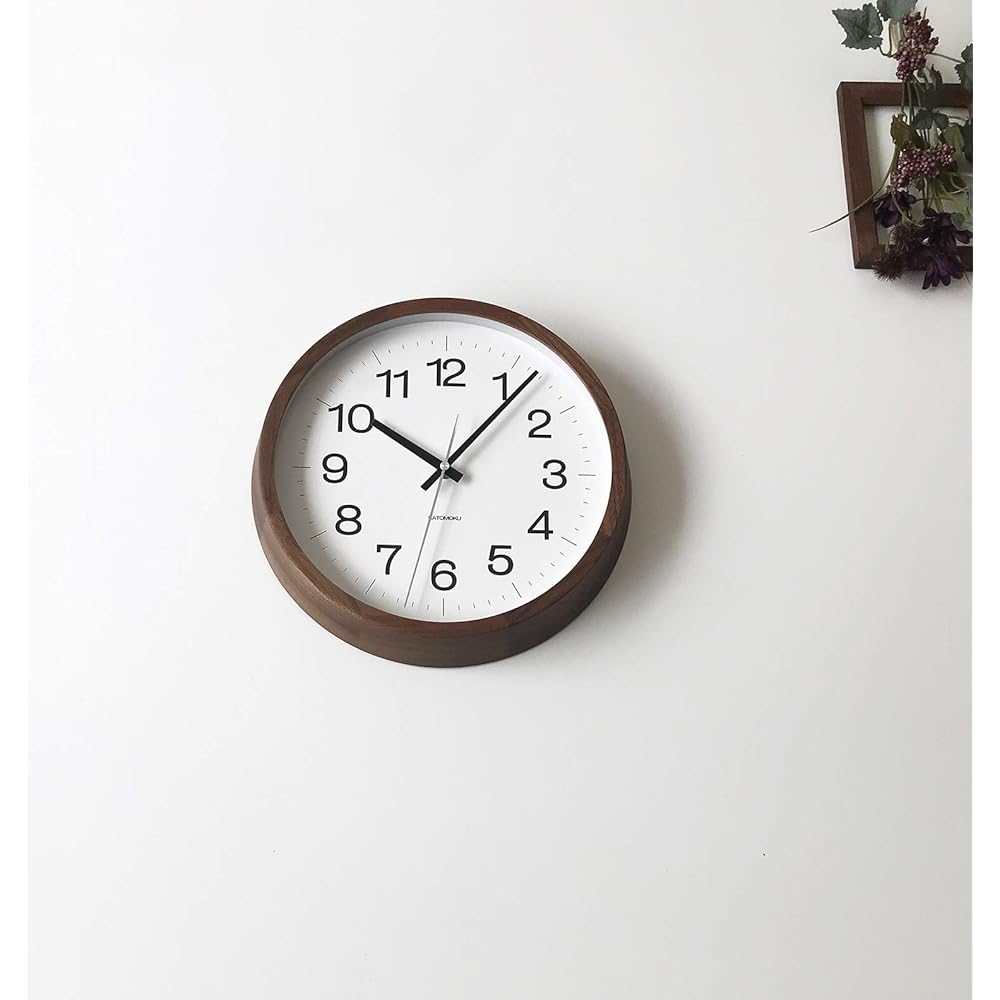 KATOMOKU muku clock 16 walnut continuous second hand km-113WA φ306mm (radio clock)