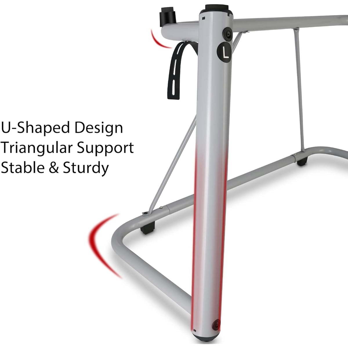 VANPHY Keyboard Stand with Lock Strap Heavy Duty Piano Keyboard Stand 88 Keys 76 Keys 61 Keys U-shaped Design Keyboard Display Stand (Gray)