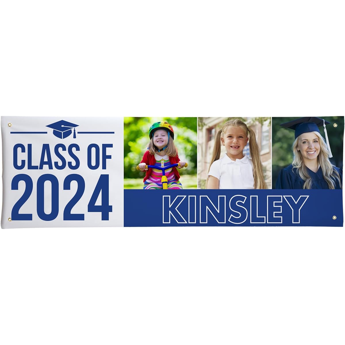 Let's Make Memories Personalized Mark the Years Graduation Banner - 2000-6ft - Blue