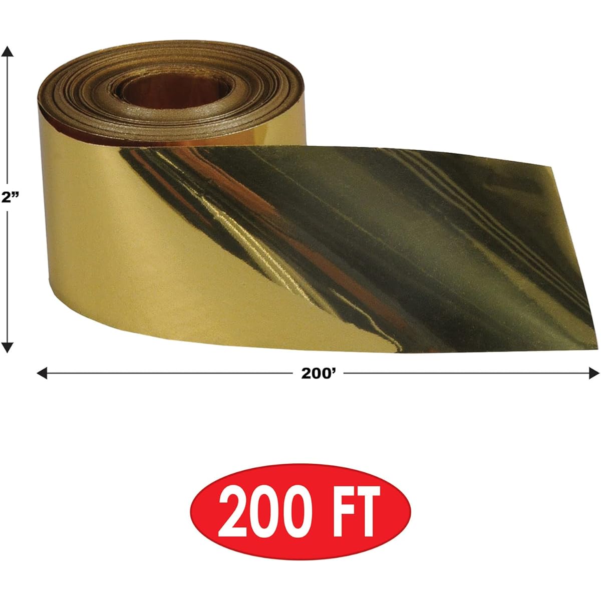 Beistle S55365-GDAZ2 2 Piece Indoor Outdoor Metallic Plastic Birthday Streamers for Weddings, Receptions, Graduation Parties, New Year's Eve Decorations, Gold