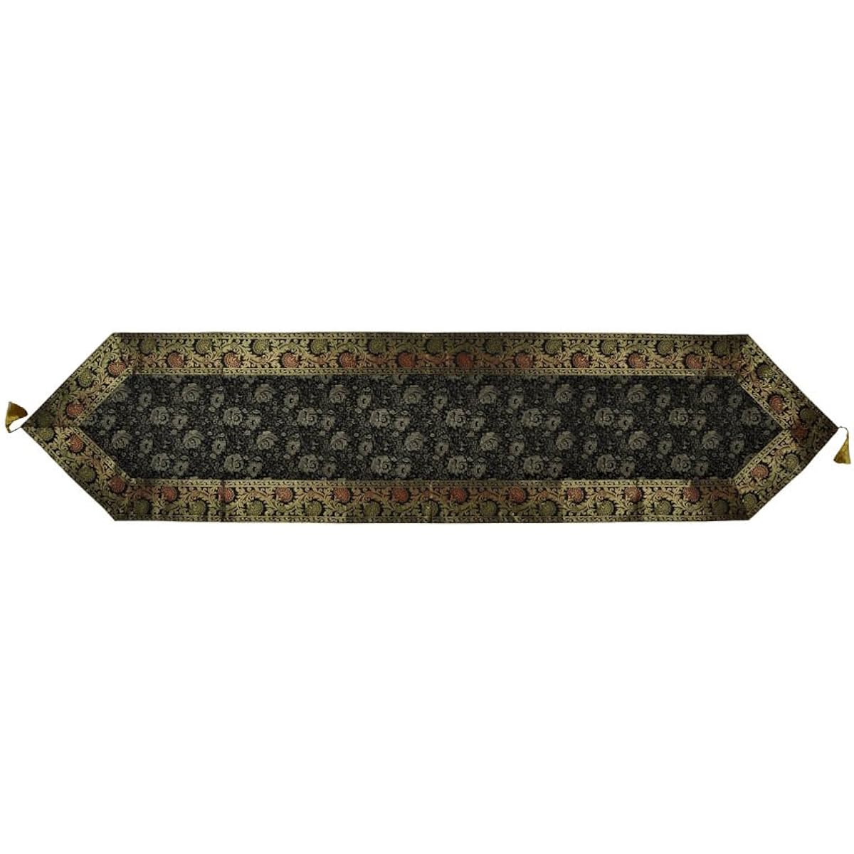 Lalhaveli Table Decoration Eye-catching Black Silk Table Runner 72 x 16 Inch