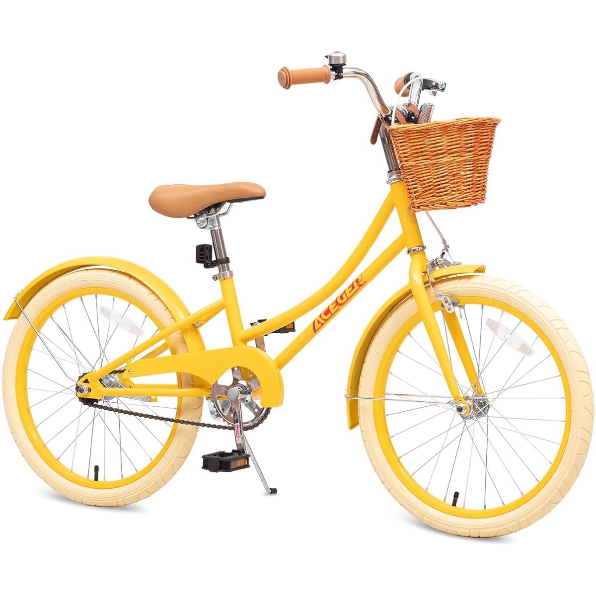 ACEGER Girls Bike with Basket Kids Bike for 3-13 Years Old 14" with Training Wheels 16" with Training Wheels and Kickstand 20" with Kickstand without Training Wheels
