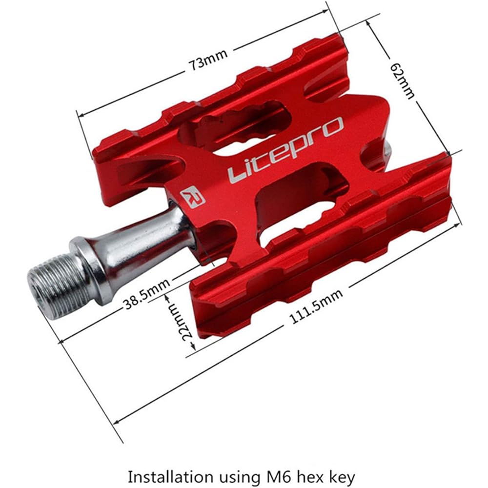 Litepro Folding Bike Pedals Sealed Bearing Aluminum Alloy Anti-slip MTB Road Bike BMX Universal Bicycle Pedals