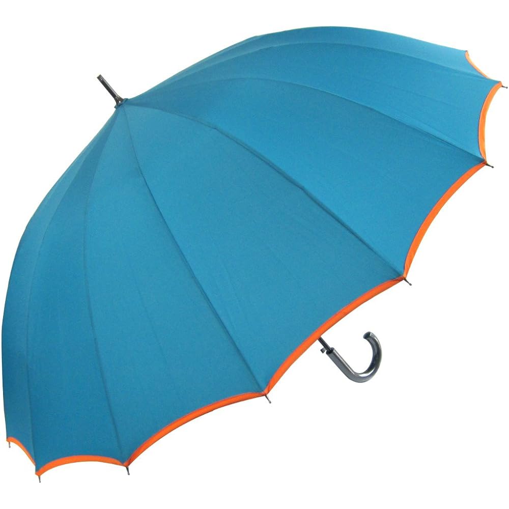 Okamoto Harajuku Store Umbrella Men's Wind-resistant 16 ribs x fiberglass ribs Color piping Stylish men's umbrella 65cm Jump umbrella