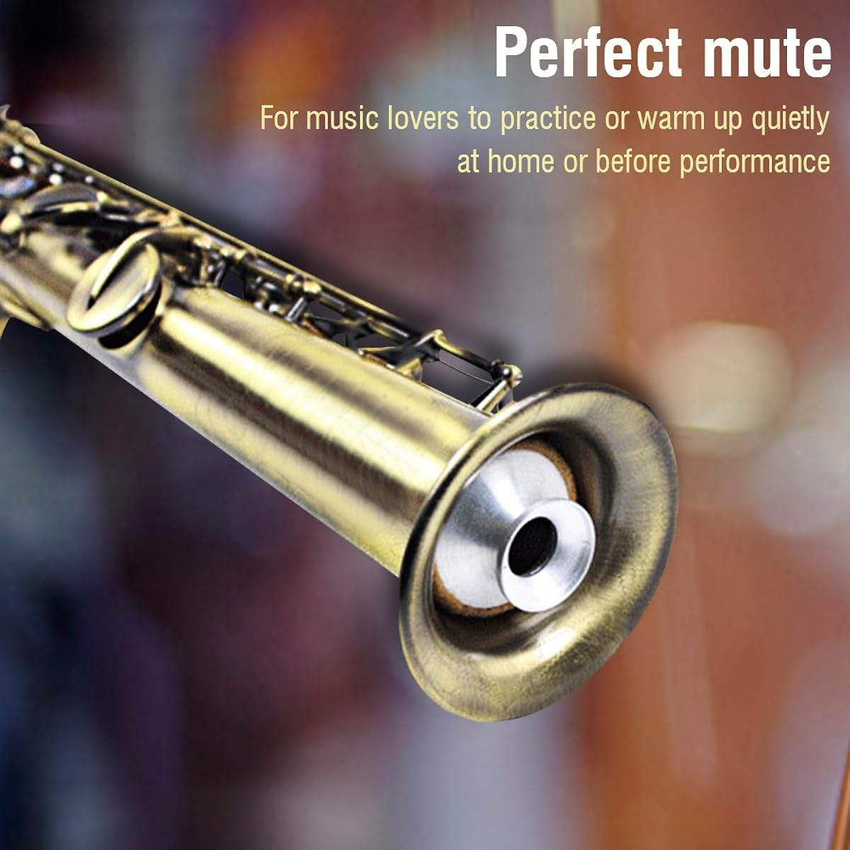 Tenor Sax Mute Eujgoov Aluminum Alloy Saxophone Sound Damper Silencer Accessory for Tenor Saxophone