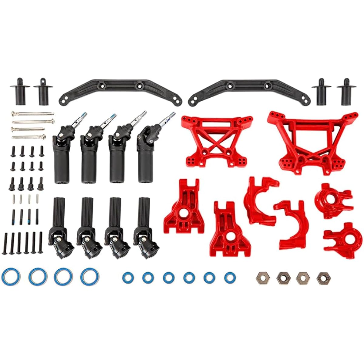 Traxxas 9080R Outer Driveline & Suspension Upgrade Kit Extreme Heavy Duty Red