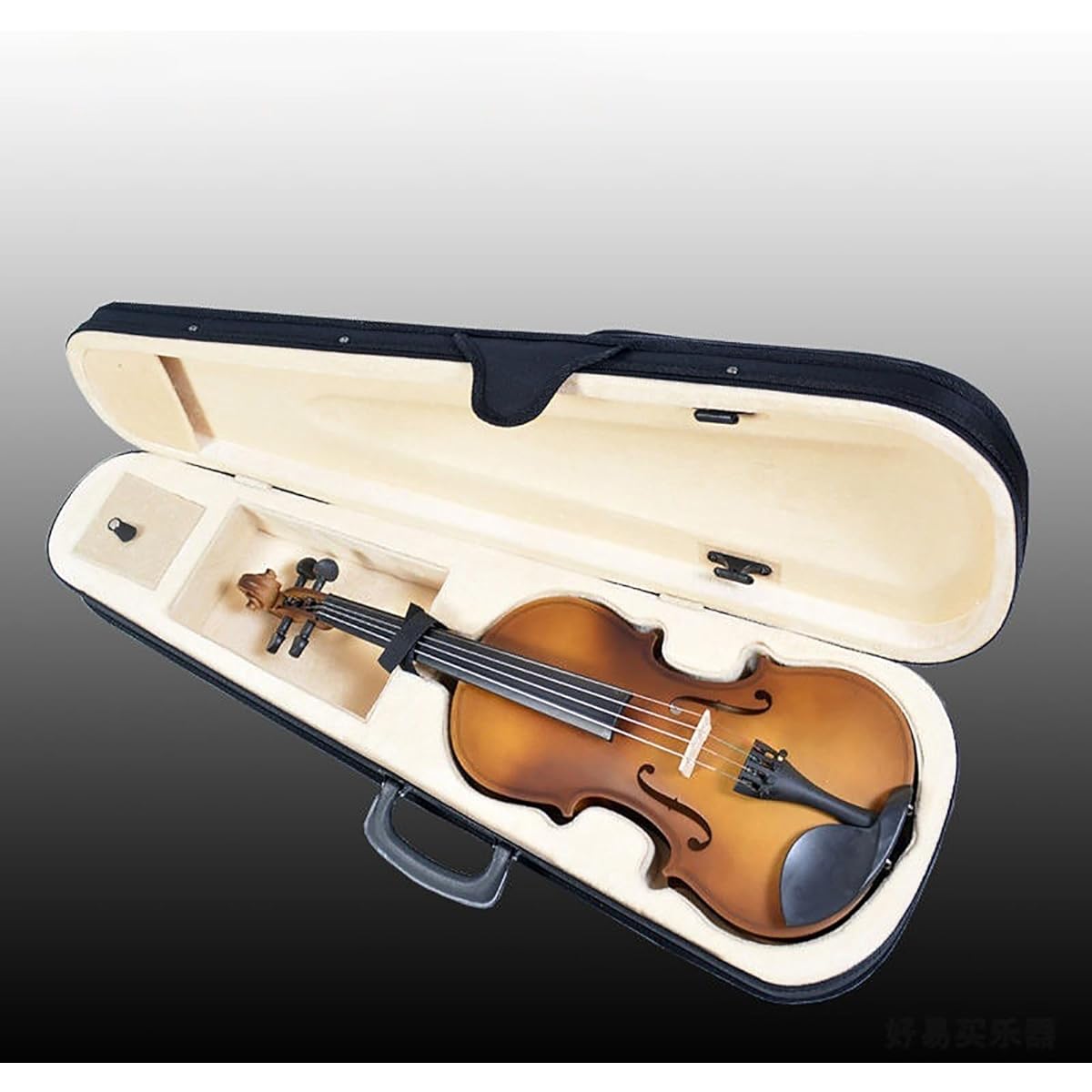 Violin Case Violin Case Triangle Violin Case Shoulder Violin Instrument Backpack Violin Accessories (Color: Black, Size: 1/4)