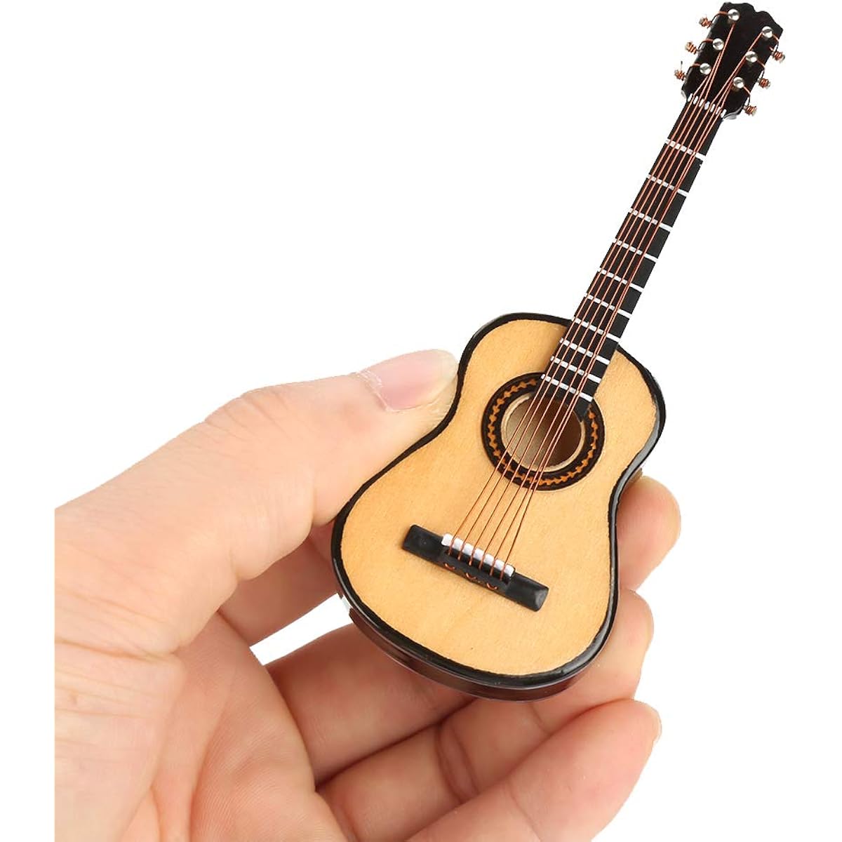 LiebeWH Miniature Wooden Guitar Model World's Smallest Musical Instrument Display Toy Mini Musical Ornament