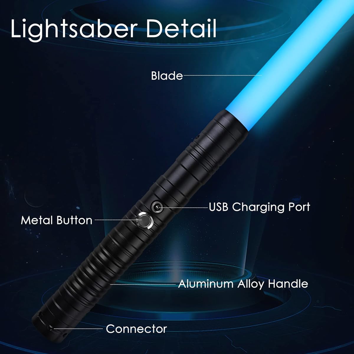 Amaxshiirchy Lightsaber RGB 15 Colors Metal Hilt 3 Sound Modes Rechargeable Force FX Heavy Dueling Lightsaber Sword Set Cosplay for Kids Adults